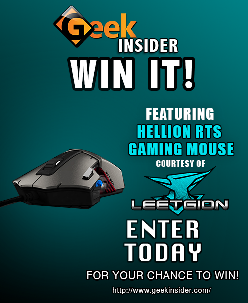 Geek insider, geekinsider, geekinsider. Com,, win it! Leetgion hellion rts gaming mouse giveaway, gaming