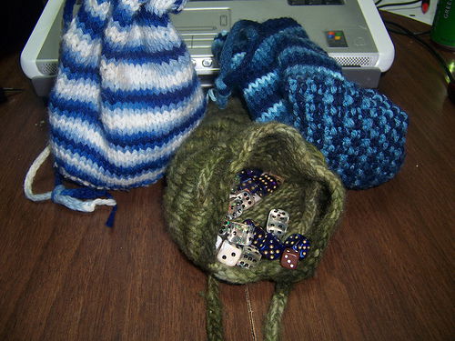 Geek insider geeky knitting and crocheting 30 Dice bag