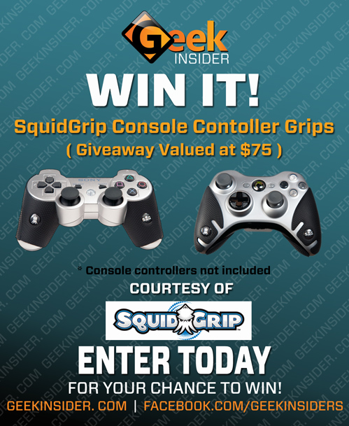 Geek insider, geekinsider, geekinsider. Com,, win it! Squidgrip console controller grip giveaway, contests