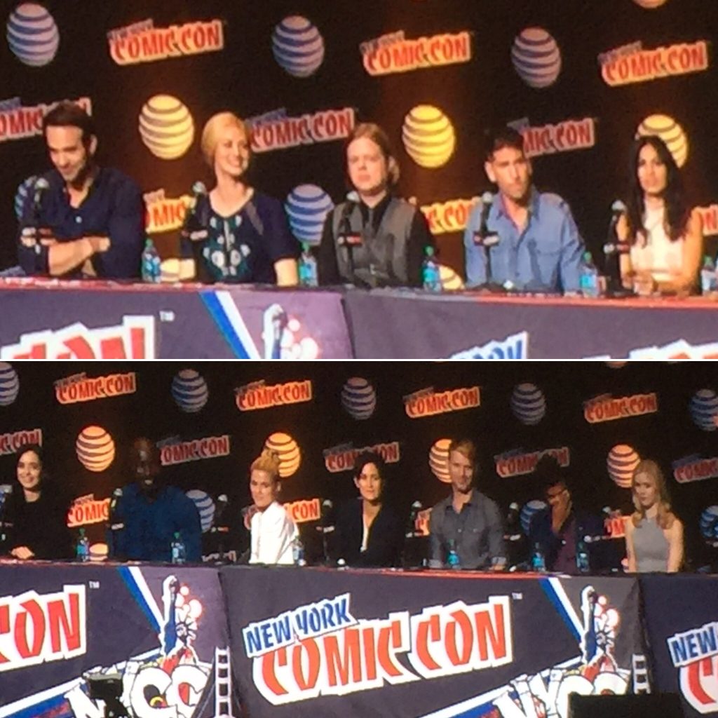 Geek insider ‘daredevil’ and ‘jessica jones’ at nycc: fans get first on screen look at elektra, the punisher and luke cage 2 'daredevil' and 'jessica jones' casts at nycc 2015