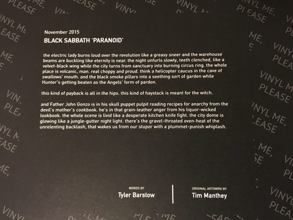 Tyler barstow, vinyl me, please