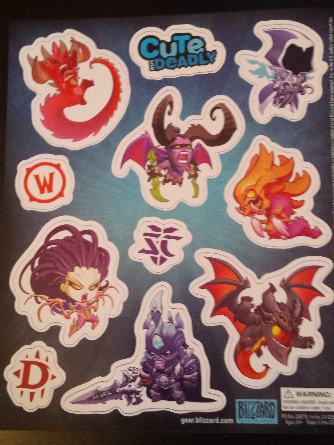 Cute but deadly blizzard stickers, loot crate, loot crate review, november loot crate, unboxing