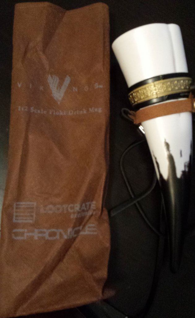 Viking horn and bag, april loot crate, d&d, loot crate unboxing, april's loot crate 2016, quest