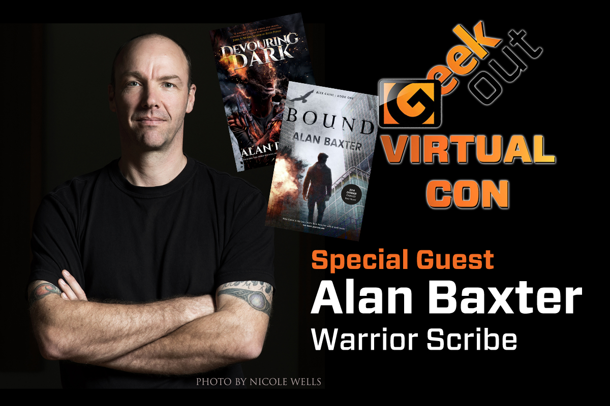 Alan baxter, author of horror and dark fantasy is coming to geek out virtual con 2020