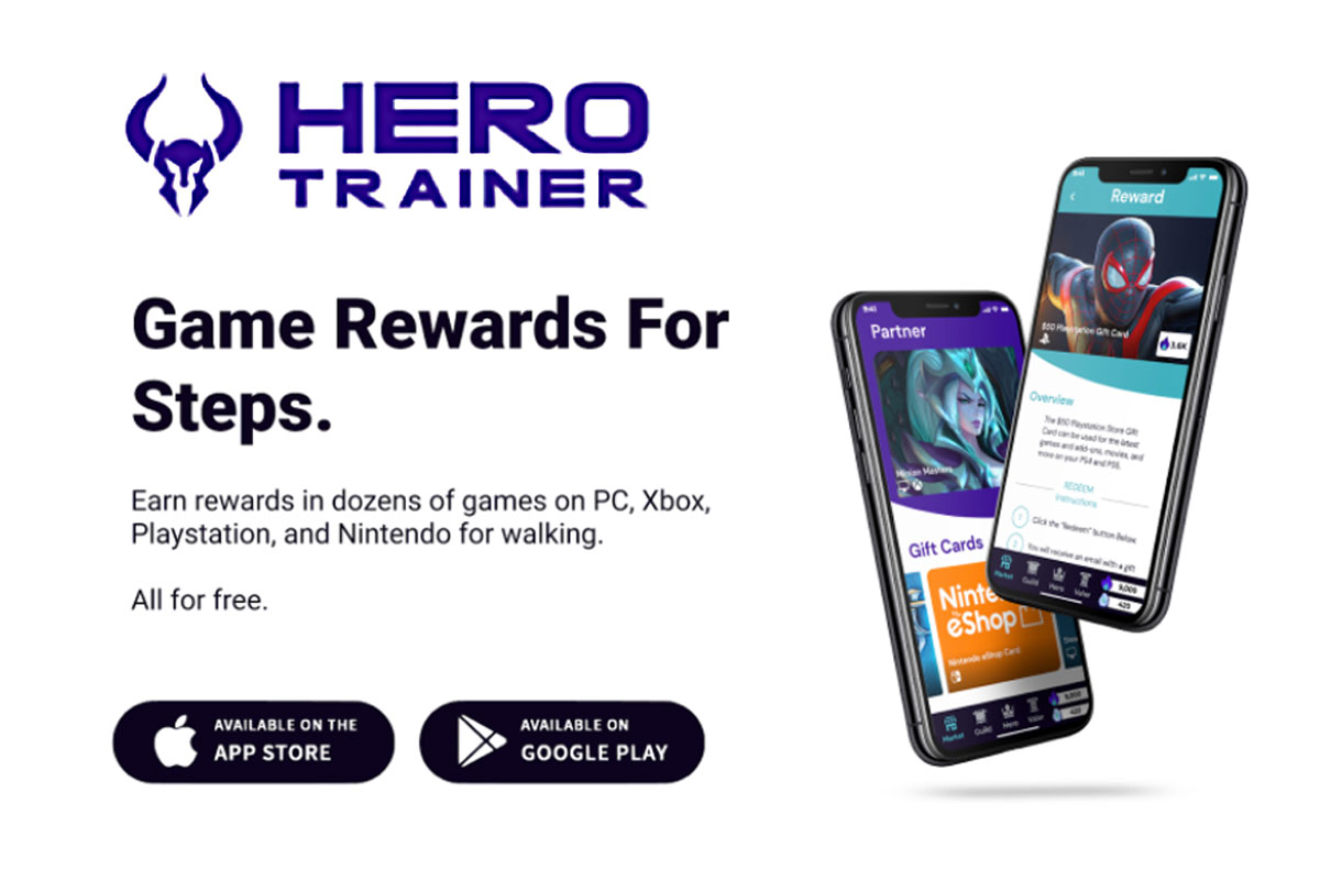 Game rewards for steps with hero trainer